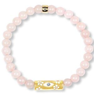 Karma and Luck Playful Love Rose Quartz Evil Eye Charm Bracelet